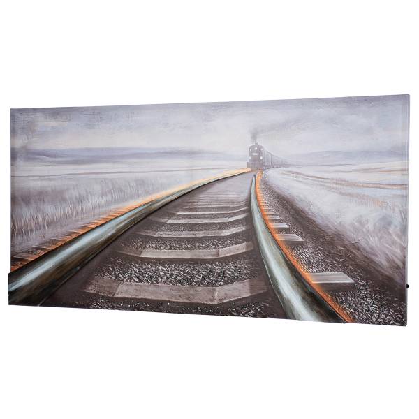 Leinwandbild Railroad Canvas / Kunstharz - Mehrfarbig / Orange