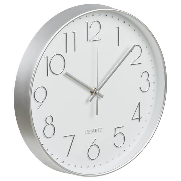 Wanduhr Beisu ABS / Klarglas - Silber