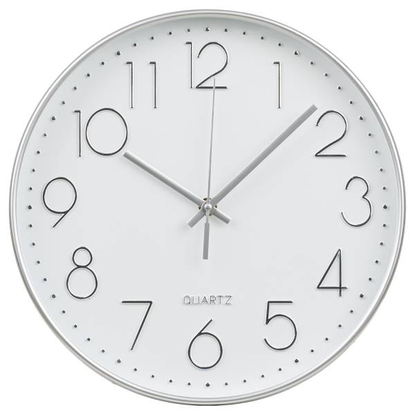Wanduhr Beisu ABS / Klarglas - Silber