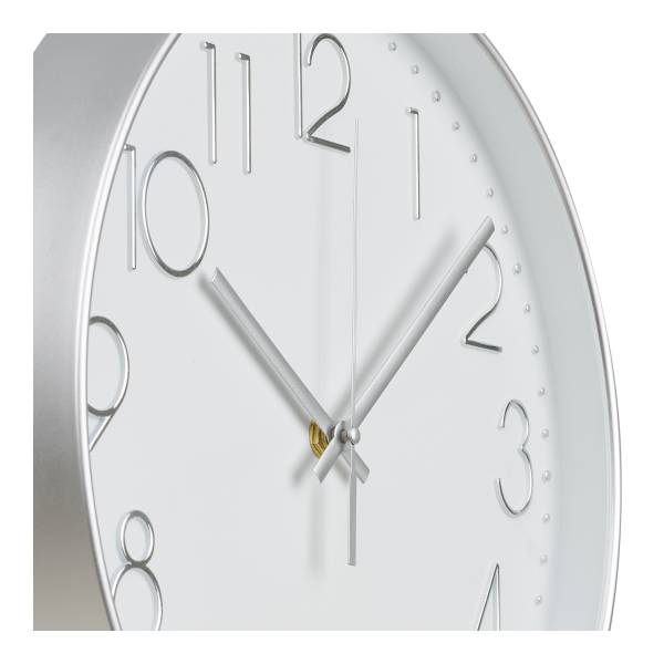 Wanduhr Beisu ABS / Klarglas - Silber