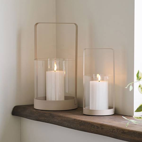 Laternen Motule 2-teilig Klarglas / Stahl / Eisen - Beige