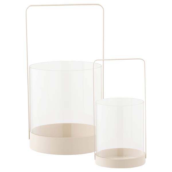 Laternen Motule 2-teilig Klarglas / Stahl / Eisen - Beige