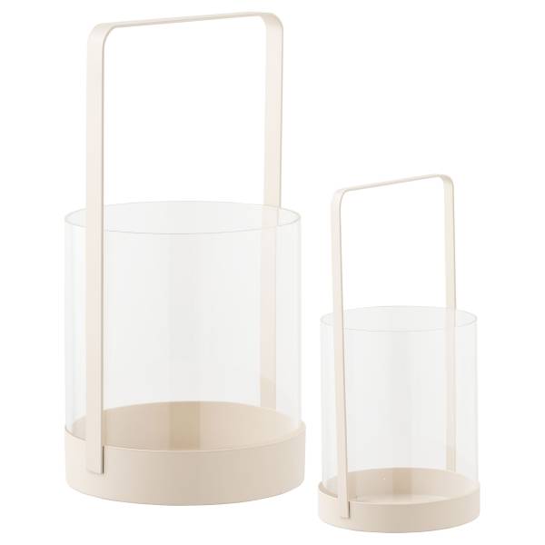 Laternen Motule 2-teilig Klarglas / Stahl / Eisen - Beige