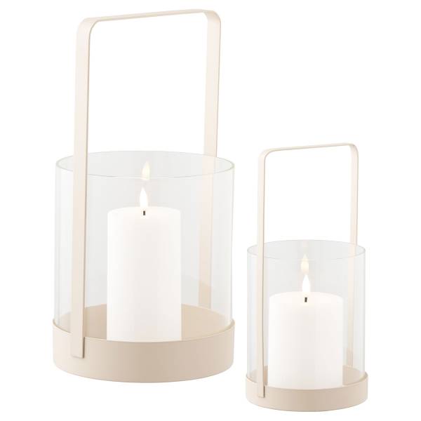 Laternen Motule 2-teilig Klarglas / Stahl / Eisen - Beige
