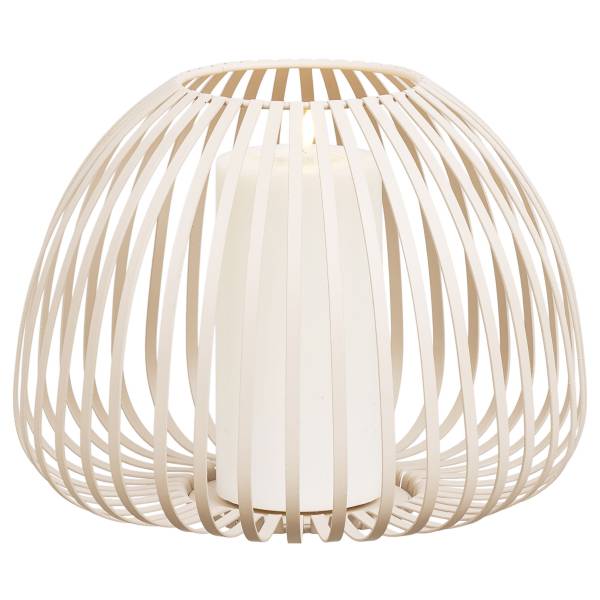 Laterne Tmali Stahl & Eisen - Beige - Höhe: 20 cm