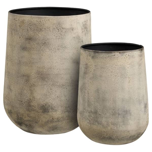 Deko-Pflanztöpfe Lazna 2-teilig Eisen - Antik Beige