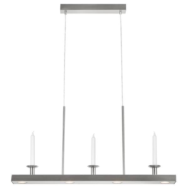 Hanglamp Dining ijzer - 4-lichts - zilver