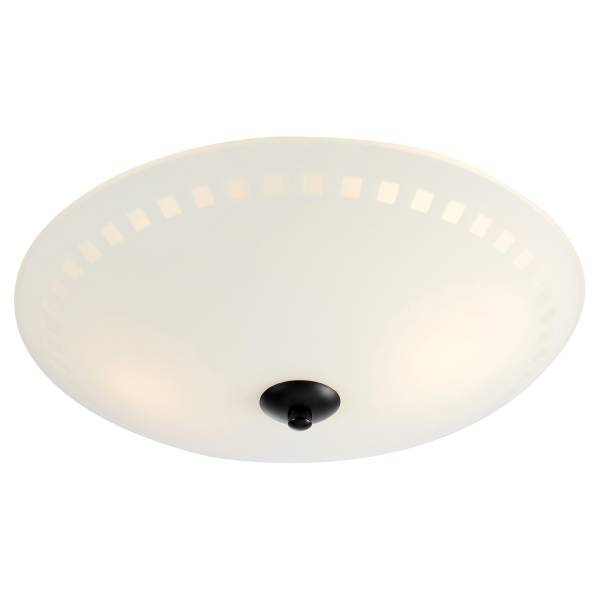 Deckenleuchte Ray Eisen / Opalglas - 2-flammig
