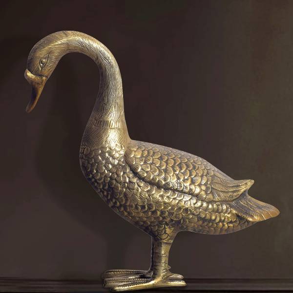 Deko-Gans Bochar Gold - Aluminium - 42 x 46 x 19 cm