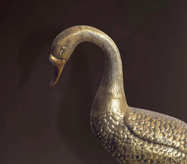 Deko-Gans Bochar Gold - Aluminium - 42 x 46 x 19 cm