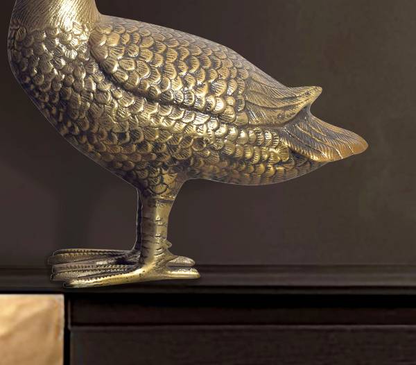 Deko-Gans Bochar Gold - Aluminium - 42 x 46 x 19 cm