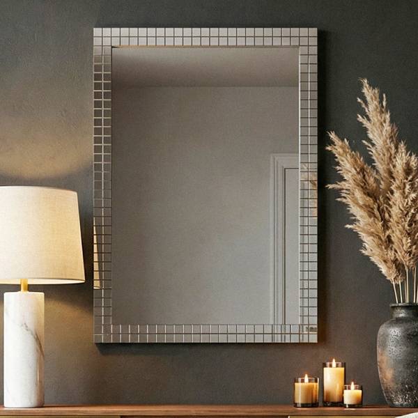 Wandspiegel Shajab Schwarz - Spiegelglas - 90 x 60 x 2 cm