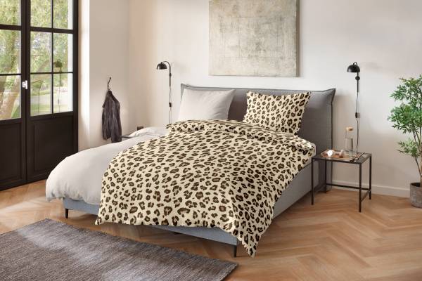 Soft-Seersucker Bettwäsche Serval Soft-Seersucker - Braun - 135 x 200 cm + Kissen 80 x 80 cm