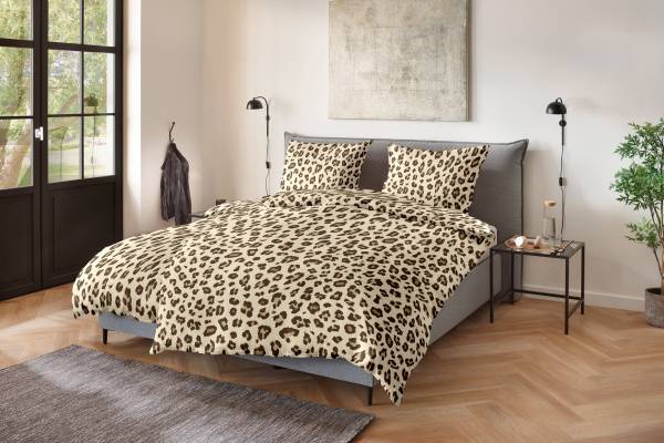 Soft-Seersucker Bettwäsche Serval Soft-Seersucker - Braun - 135 x 200 cm + Kissen 80 x 80 cm