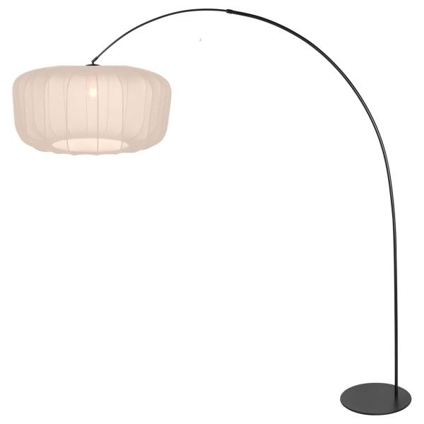 Stehleuchte Curve Typ A Aluminium / Leinen - 1-flammig - Beige