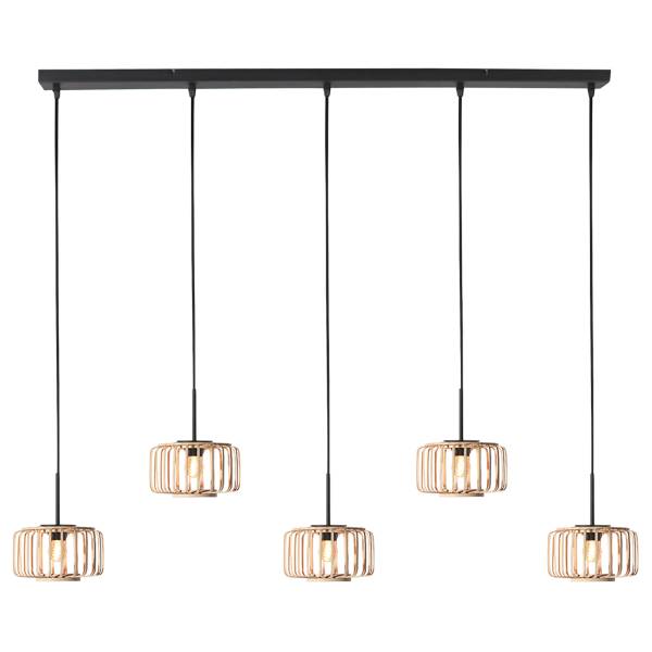 Pendelleuchte HaloSwap Typ E Aluminium / MDF - 5-flammig