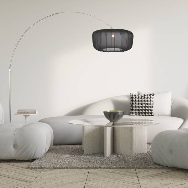 Stehleuchte Sparkled Light Typ D Aluminium / Leinen - 1-flammig