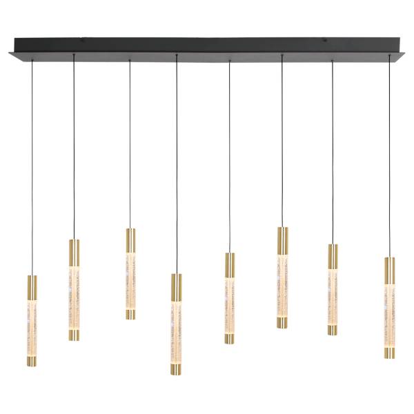 Pendelleuchte Alisio Typ G Aluminium / Klarglas - 8-flammig - Gold