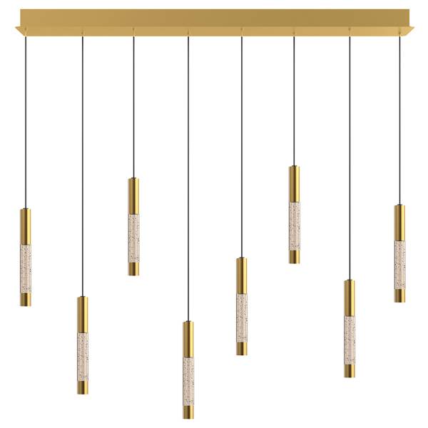 Pendelleuchte Alisio Typ G Aluminium / Klarglas - 8-flammig - Gold
