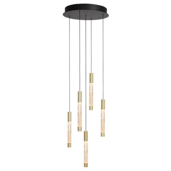 Pendelleuchte Alisio Typ D Aluminium / Klarglas - 5-flammig