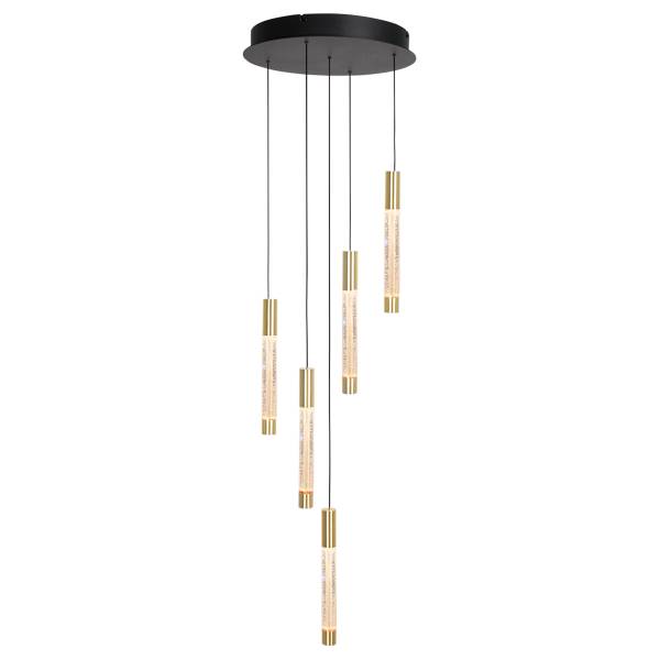 Pendelleuchte Alisio Typ D Aluminium / Klarglas - 5-flammig