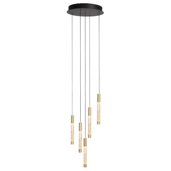 Pendelleuchte Alisio Typ D Aluminium / Klarglas - 5-flammig