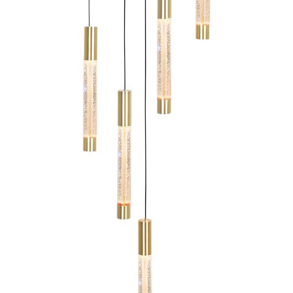 Pendelleuchte Alisio Typ D Aluminium / Klarglas - 5-flammig