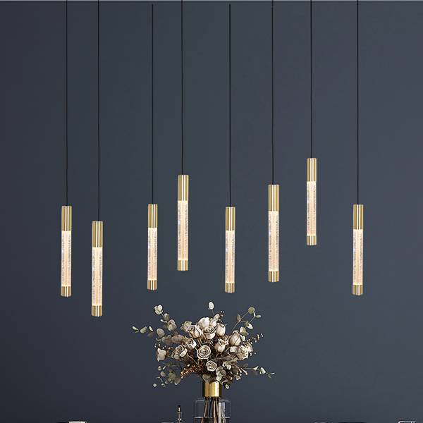 Pendelleuchte Alisio Typ F Aluminium / Klarglas - 8-flammig - Gold