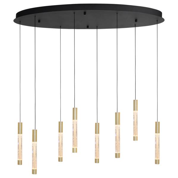 Pendelleuchte Alisio Typ F Aluminium / Klarglas - 8-flammig - Gold