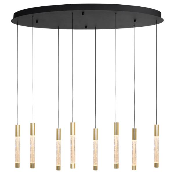 Pendelleuchte Alisio Typ F Aluminium / Klarglas - 8-flammig - Gold