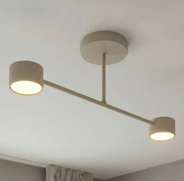 Deckenleuchte Halo Typ A Stahl - 2-flammig - Beige