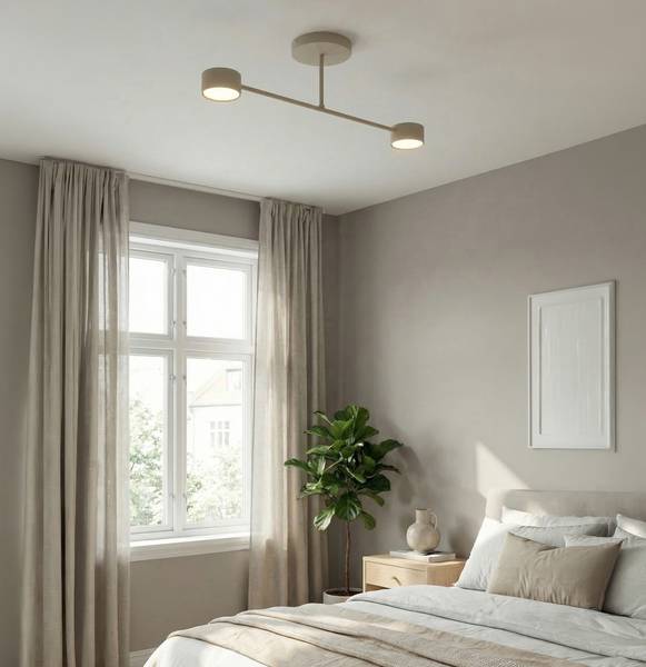 Deckenleuchte Halo Typ A Stahl - 2-flammig - Beige