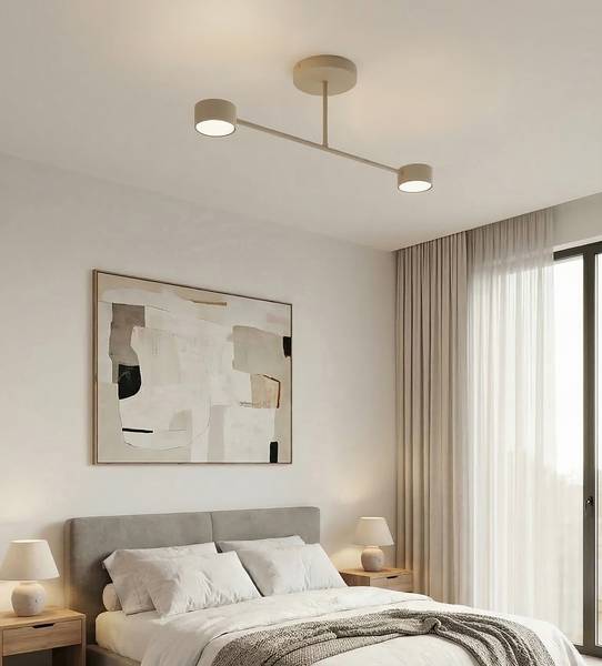 Deckenleuchte Halo Typ A Stahl - 2-flammig - Beige