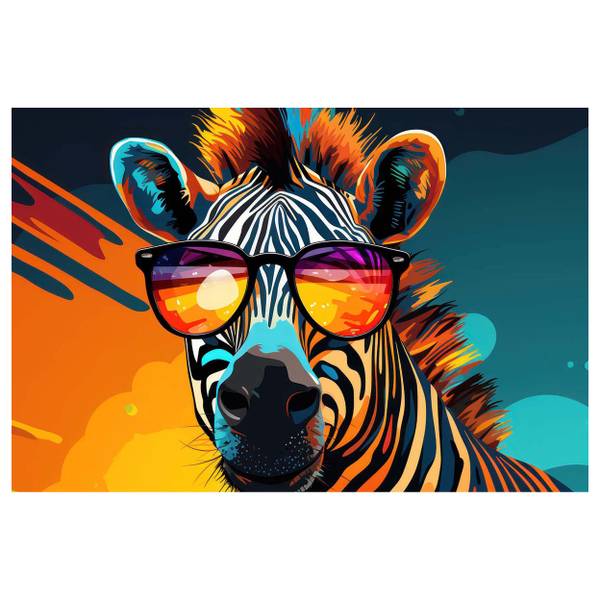 Akustikbild Slim Groovy Zebra Stripes Mischgewebe / Aluminium - Bunt