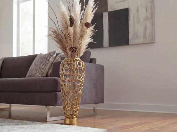 Vase Kilmo Aluminium - Gold - Höhe: 92 cm