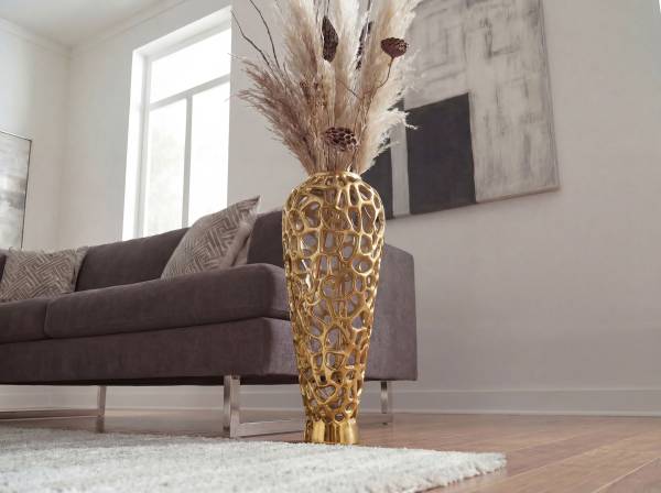 Vase Kilmo Aluminium - Gold - Höhe: 92 cm