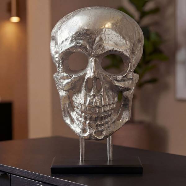 Deko Totenkopf Horova Aluminium - Silber