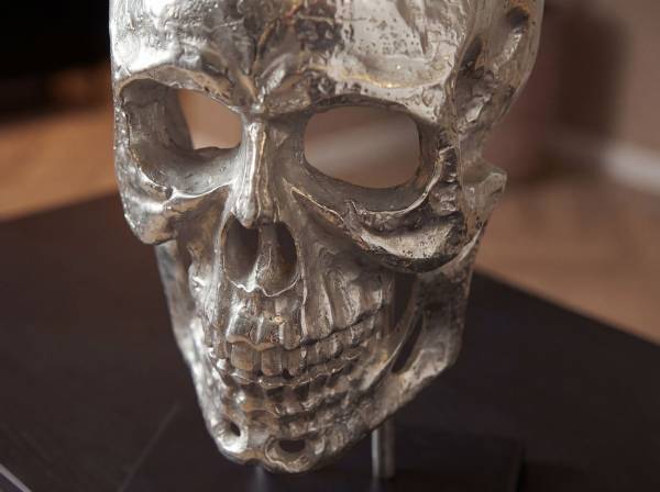 Deko Totenkopf Horova Aluminium - Silber
