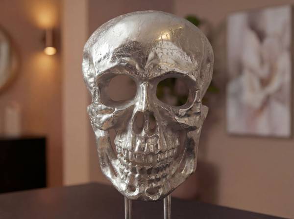 Deko Totenkopf Horova Aluminium - Silber