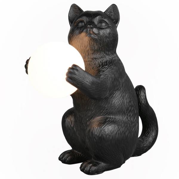 Tischleuchte Gatio Polyresin / Satiniertes Glas - 1-flammig - Schwarz