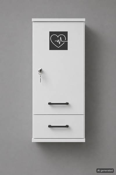 Medizinschrank Galeno 1 Tür + 1 SK Matt Weiß