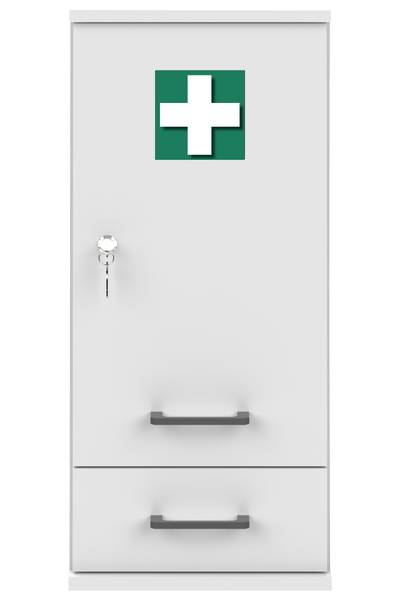 Medizinschrank Galeno 1 Tür + 1 SK Matt Weiß