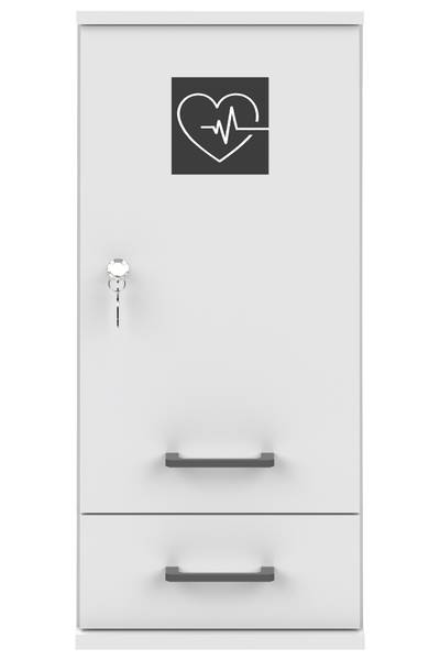 Medizinschrank Galeno 1 Tür + 1 SK Matt Weiß