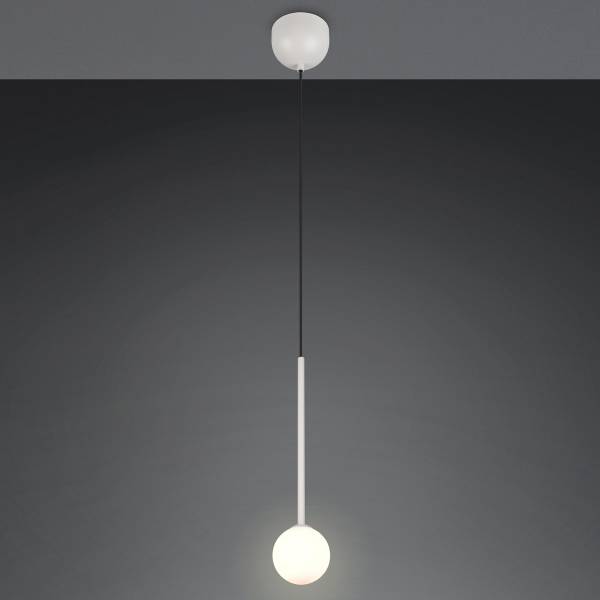 Pendelleuchte Firano Typ A Eisen / Milchglas - 1-flammig - Grau