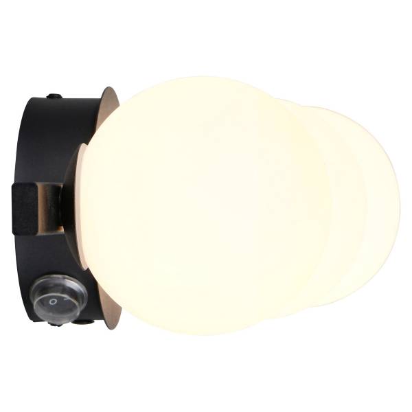 Wandleuchte Alfio Typ B Eisen / Milchglas - 3-flammig
