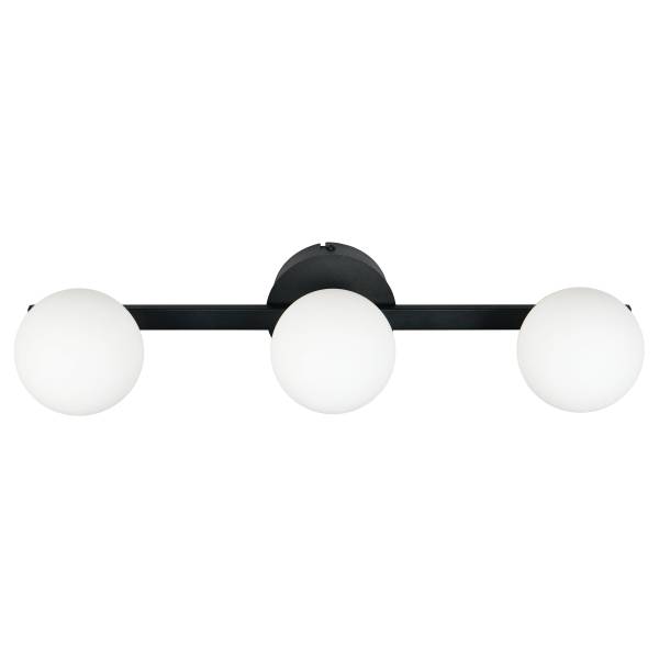 Wandleuchte Alfio Typ B Eisen / Milchglas - 3-flammig