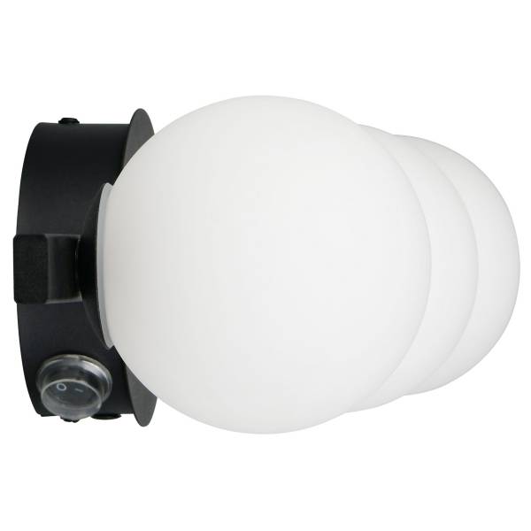 Wandleuchte Alfio Typ B Eisen / Milchglas - 3-flammig