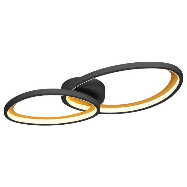Deckenleuchte Sivo Typ A Eisen / Polycarbonat - 1-flammig - Schwarz