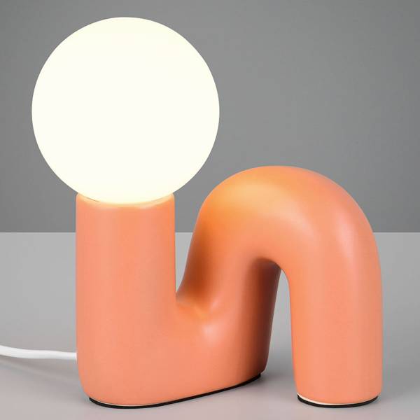 Tischleuchte Quinn Keramik / Milchglas - 1-flammig - Orange