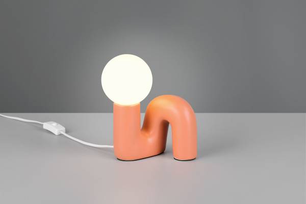 Tischleuchte Quinn Keramik / Milchglas - 1-flammig - Orange